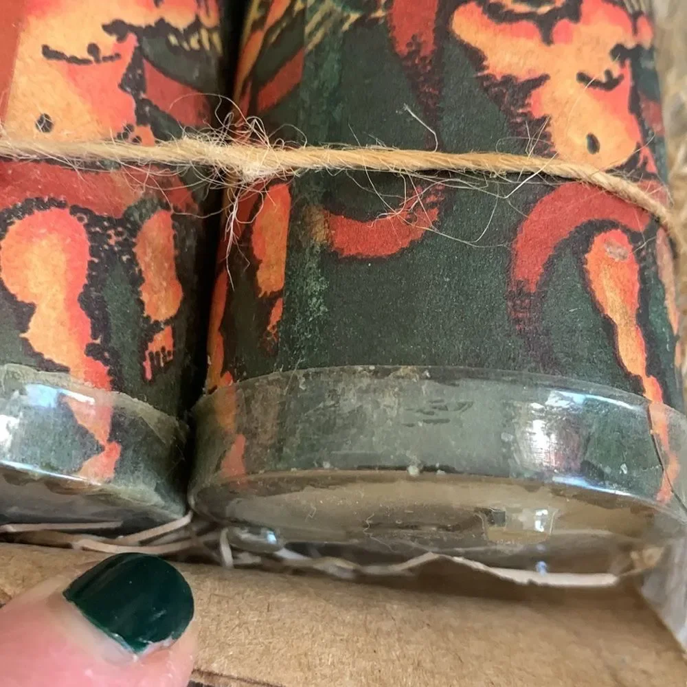 VOTIVO Set‎ Of 4 Cupid Paper Wrapped  Candles Made In Mexico